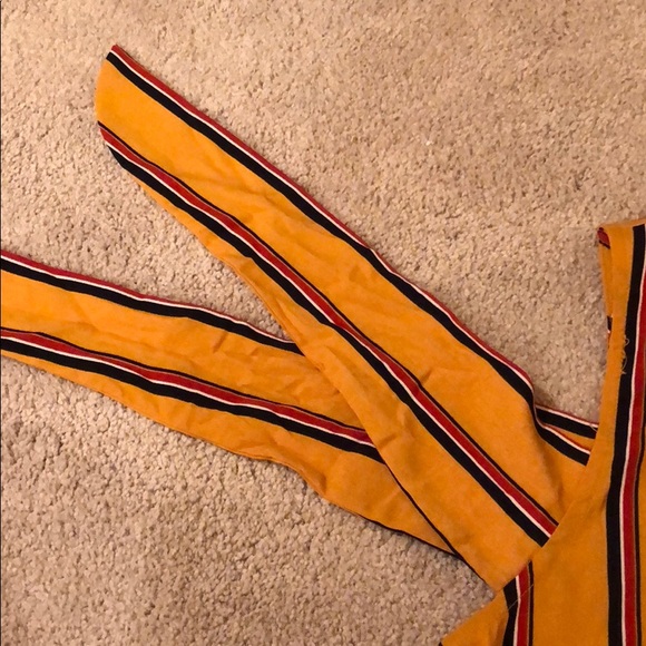 Mustard yellow Cut out shoulder shirt - Picture 2 of 3